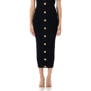 Balmain Ribbed And Cable-Knit Midi Skirt - NWT